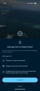 Android 17 QPR2 Beta 3 app lock 4